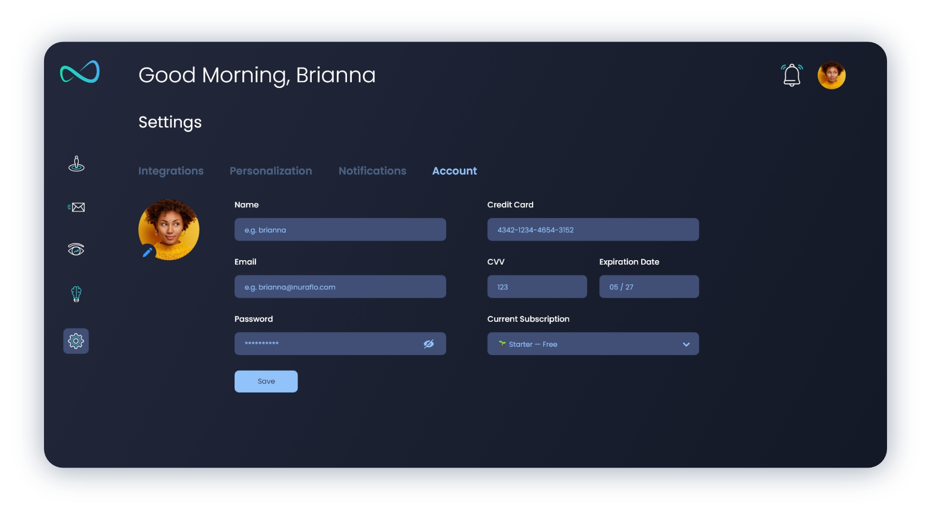 settings - account